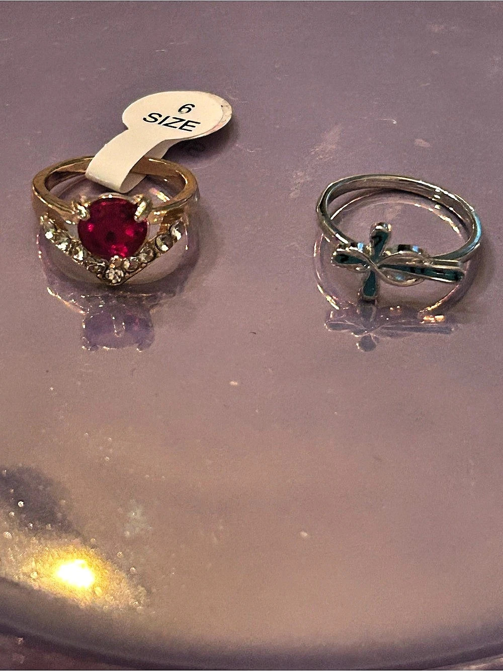 Ring Set Gold & Silver Size 6 Size 7. NWOT
